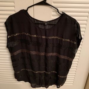 Guess. Medium sheer black blouse.